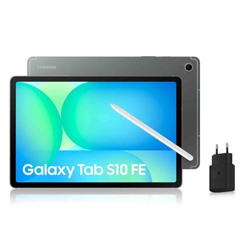 Samsung Galaxy Tab S10 FE, Tablette Android 5G 10.9" 256 Go, S Pen inclus, Certification IP68, Gris Anthracite, Chargeur Secteur Rapide 25W Inclus, Version FR