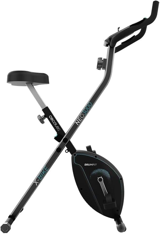 Cecotec Vélo Statique Pliable Magnétique X-Bike avec Écran LCD, Résistance Variable (8 niveaux), Selle Confort, Volant d’Inertie 1,5k, 2,5 et 3kg, Pliage Facile et Compact