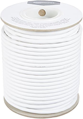 Amazon Basics Câble d’enceinte - Calibre 12 , cuivre sans oxygène à 99,9 %, 61 m, Mâle, Blanc