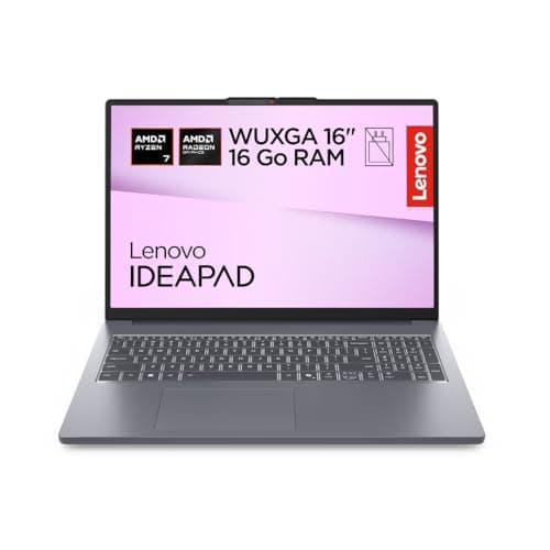 Lenovo IdeaPad Slim 3 16ARP10 - Ordinateur Portable 16'' WUXGA (AMD Ryzen 7 170, RAM 16Go, SSD 512Go, AMD Radeon 680M Graphics, Windows 11 Home) Clavier AZERTY Français Non rétroéclairé - Gris