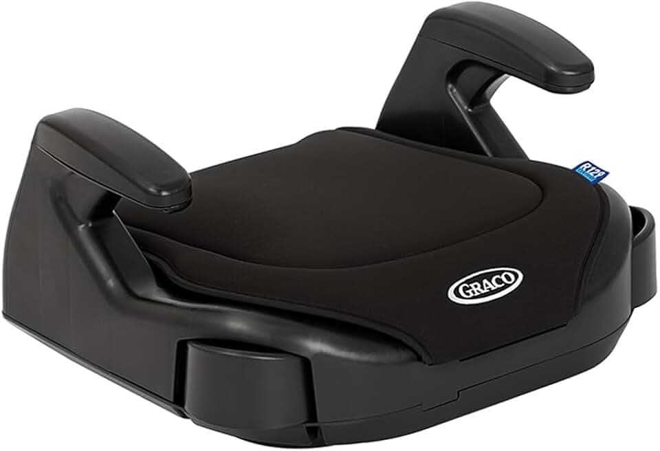 Graco Booster Basic R129, Rehausseur de siège auto sans dossier, stature de 135 à 150 cm (environ 7 à 12 ans), noir, Black