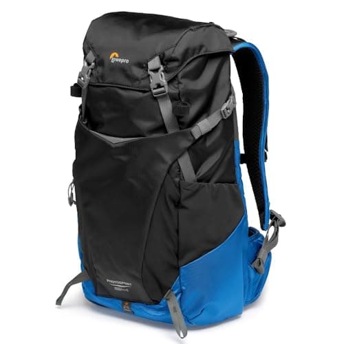 Lowepro PhotoSport BP 24L AW III, Sac à Dos Randonee Appareil Photo Hybride, Accès Latéral, Insert Photo Amovible, Système de Sangles Accessoires, Bleu/Noir, pour Appareil Hybride Type Sony α7
