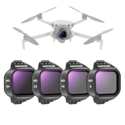 NEEWER Kit de filtres ND Compatible avec DJI Mini 5 Pro (ND8 + ND16 + ND32 + ND64) Drone,filtres à densité Neutre Multicouches en Verre Optique,Accessoires Photographie pour Objectif de Drone,4 Pack