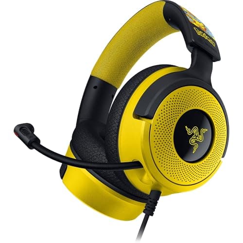 Razer Kraken V4 X Casque Gaming Filaire : Pilotes 40mm - Micro Cardioïde - Coussins en Mousse à Mémoire - Éclairage Chroma RGB - Câble Type C & Type A - pour PC, Mac, PS5, Nintendo Switch - Pokémon