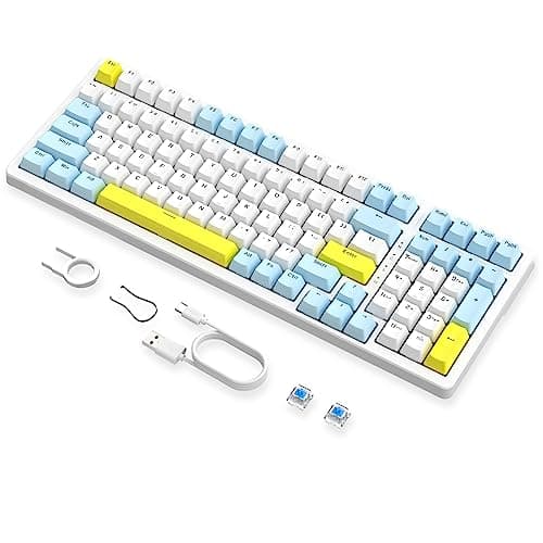 MAGIC-REFINER K3MAX Clavier Mecanique Gamer, Apex Pro TKL Clavier Gaming Filaire, 18 RVB Rétroéclairé, Anti-ghosting Hot Swapable 100 Touches, Mousse EVA, pour Win/Mac(US QWERTY, Interrupteur Bleu)
