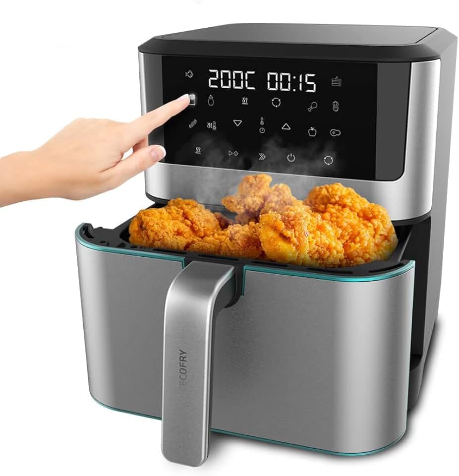 Cecotec Friteuse sans Huile de 8 L Cecofry Supreme 8000. Air Fryer de 1800 W, 10 Menus, Technologie Perfect Cook, Température Réglable 30ºC - 200ºC, Commande Tactile