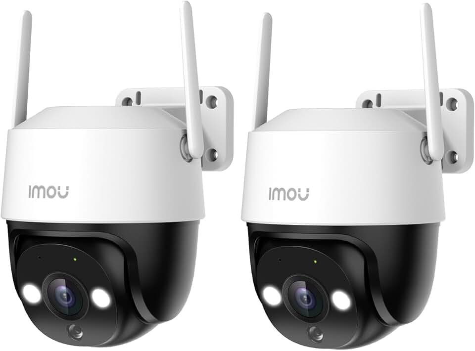 Imou 2K(3MP) Lot de 2 Caméra Surveillance WiFi Extérieur 360°, Caméra IP Exterieur WiFi PTZ, Vision Nocturne Couleur 30M, Détection de Personne AI, Suivi Intelligent, Étanche IP66,Audio Bidirectionnel
