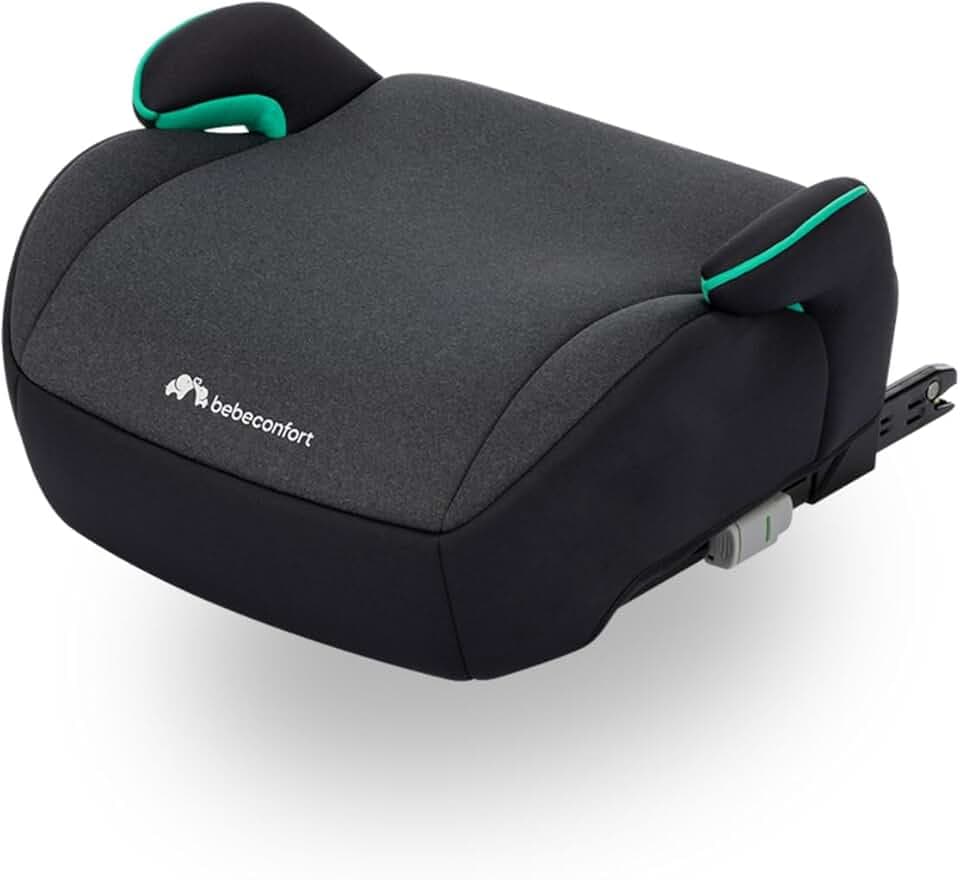 Bebeconfort Manga i-Fix Rehausseur Isofix - Siège auto pour garçons et filles de 6 à 12 ans - 22-36 kg - 128-150 cm - Siège auto portable pour enfants - Confortable, compact, léger - Teinté noir