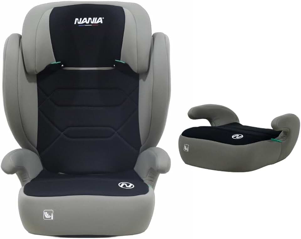 NANIA BELEM, Siège auto enfant, 2 en 1, I-size, 100-150 cm, Groupe 2/3, environ 4-12 ans, Rehausseur siège auto pour enfant, avec Protection Latérale, Appui-tête, Réglable, Housse confort