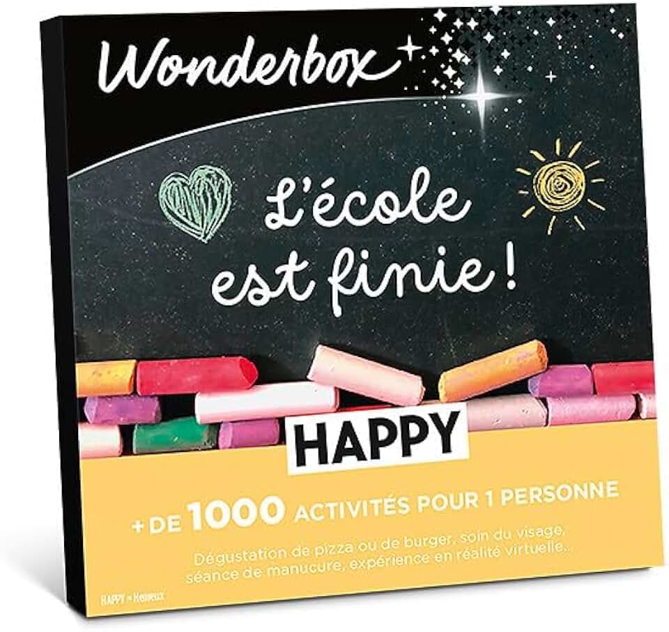 Wonderbox - Happy L'école Est Finie - Coffret Cadeau - Idée Cadeau Multi Activités
