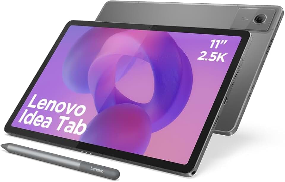 Lenovo Idea Tab - Tablette Tactile, IA intégrée 11'' 2.5K, 90Hz (MediaTek Dimensity 6300, 8Coeurs, RAM 8Go, UFS 2.2 128Go, Android 15, Wifi5 + Bluetooth) Lenovo Tab Pen - Gris