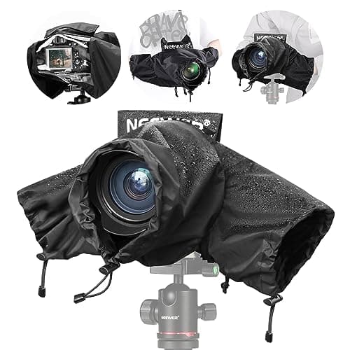NEEWER Housse de Pluie pour Caméra, Imperméable en Nylon de Grande Taille Compatible avec Canon Sony Nikon DSLR Vlog Camera & Objectifs 300/400/500/600/800mm, avec Fenêtre de visualisation, PB004