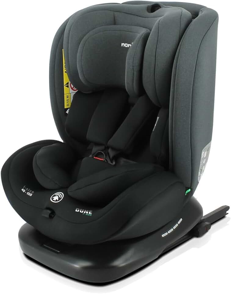 Nania Dune, Siège auto, i-Size, Pivotant 360, évolutif, naissance et jusqu'à 12 ans environ, Groupe 0/1/2/3, 40-150 cm, Siège Auto ISOFIX, Rotation 360, Inclinable, Appui-tête réglable
