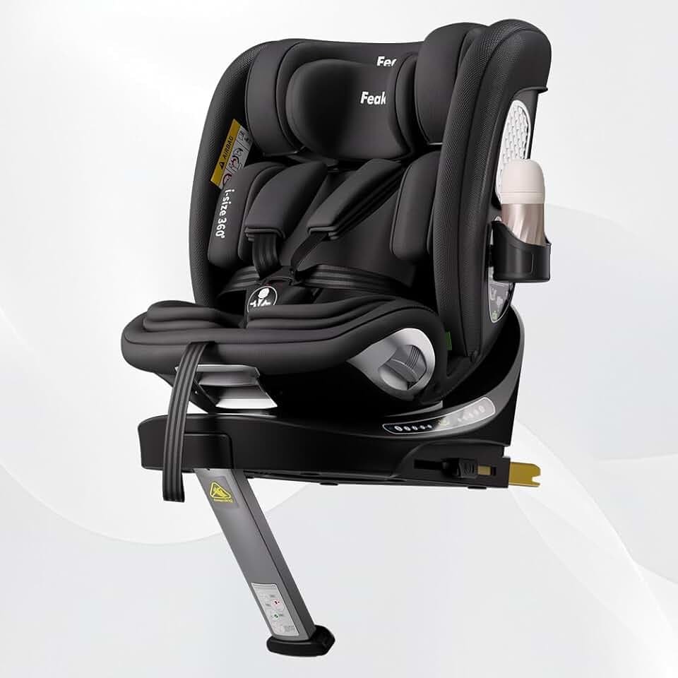 Siege auto bebe 0 à 36kg isofix Pivotant - Pour enfants 0–12 ans, 40–150 cm,Siège auto pivotant 360°d’une seule main,Certifié i‑Size, avec Porte-gobelet.Noir