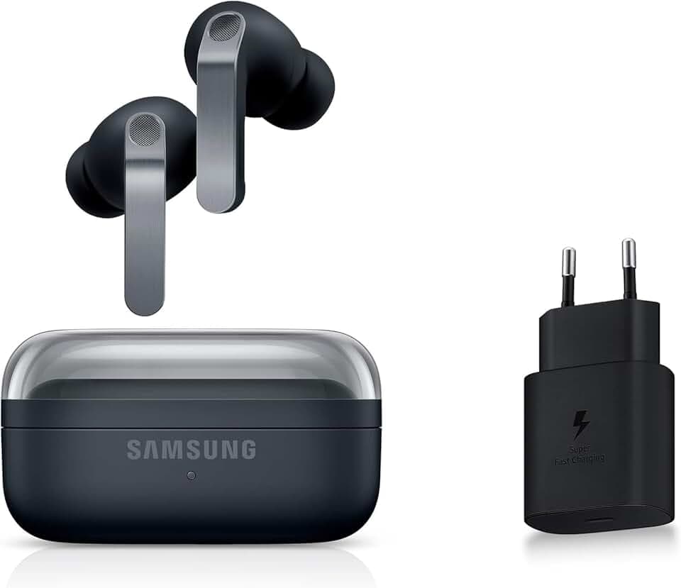 Samsung Galaxy Buds4 Pro, Écouteurs Bluetooth sans Fil, Son Hi-FI de qualité Studio, Double Haut-Parleur, Appels Ultra clairs, Audio 360, Réduction de Bruit Adaptative, Chargeur Secteur Inclus, Noir