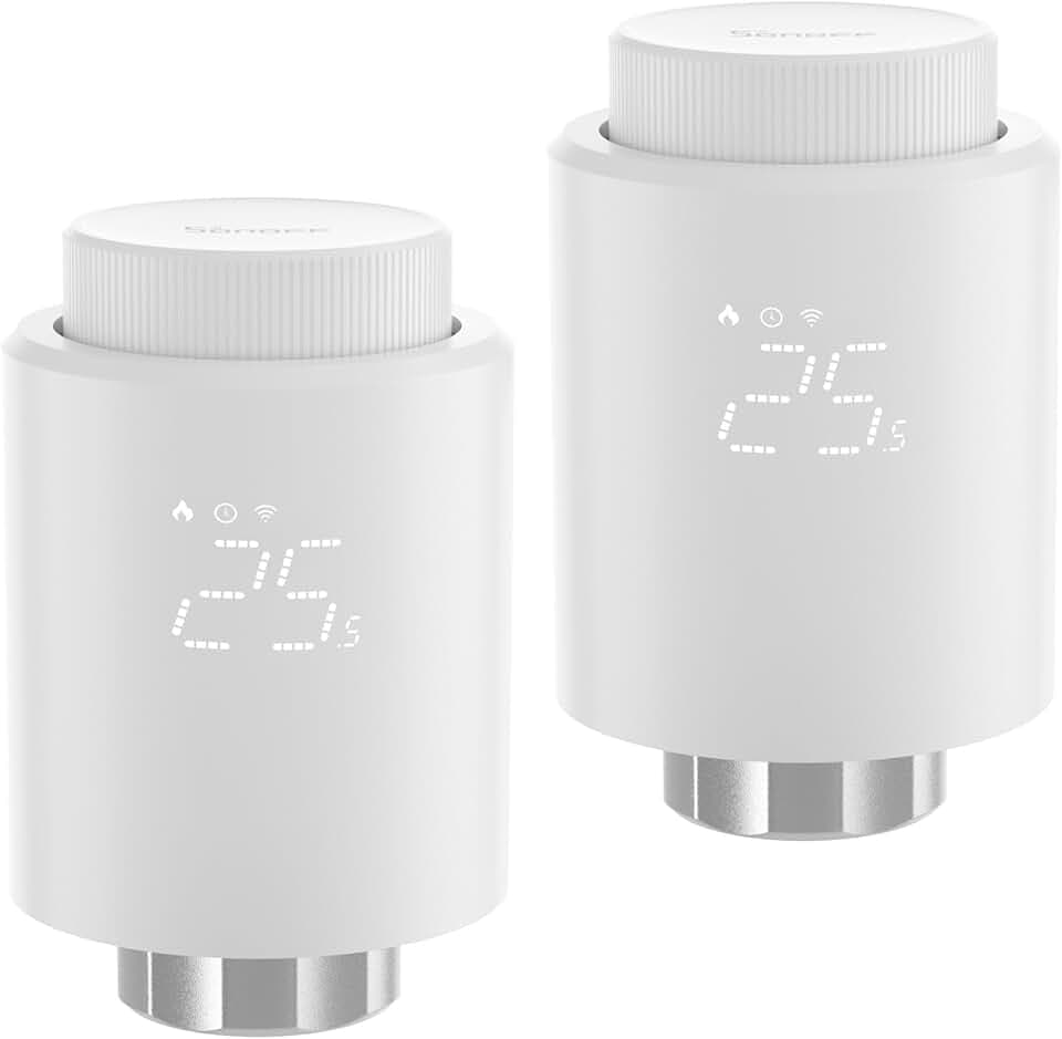 SONOFF ZigBee 3.0 Vanne Thermostatique Radiateur, Thermostatique Connectée et Intelligente, Détection de Fenêtre, Contrôle Vocal, Compatible avec Alexa/Home Assistant, Requiert Le Hub Zigbee (2 Pack)