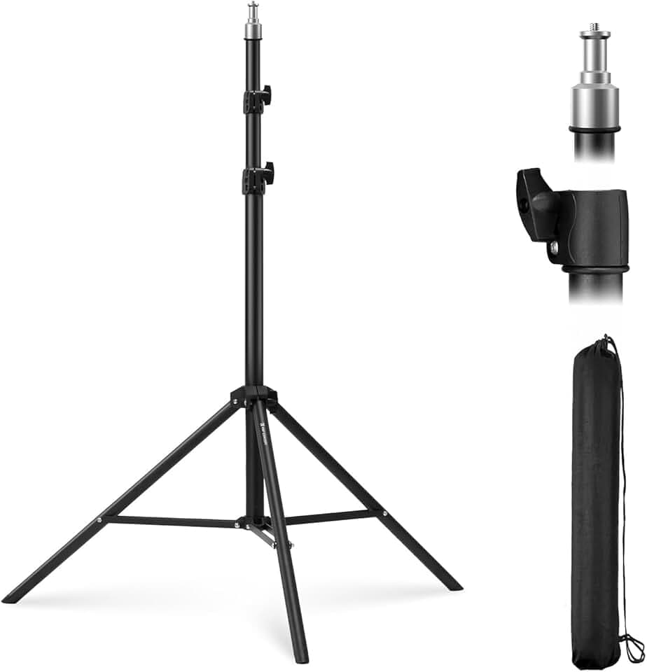 K&F CONCEPT Fotografie Light Stand, 230CM Metal Light Stand pour la Photographie de Studio, réflecteur, Flash & vidéo, Un trépied d'éclairage Haut avec Sac de trépied & 1/4’‘