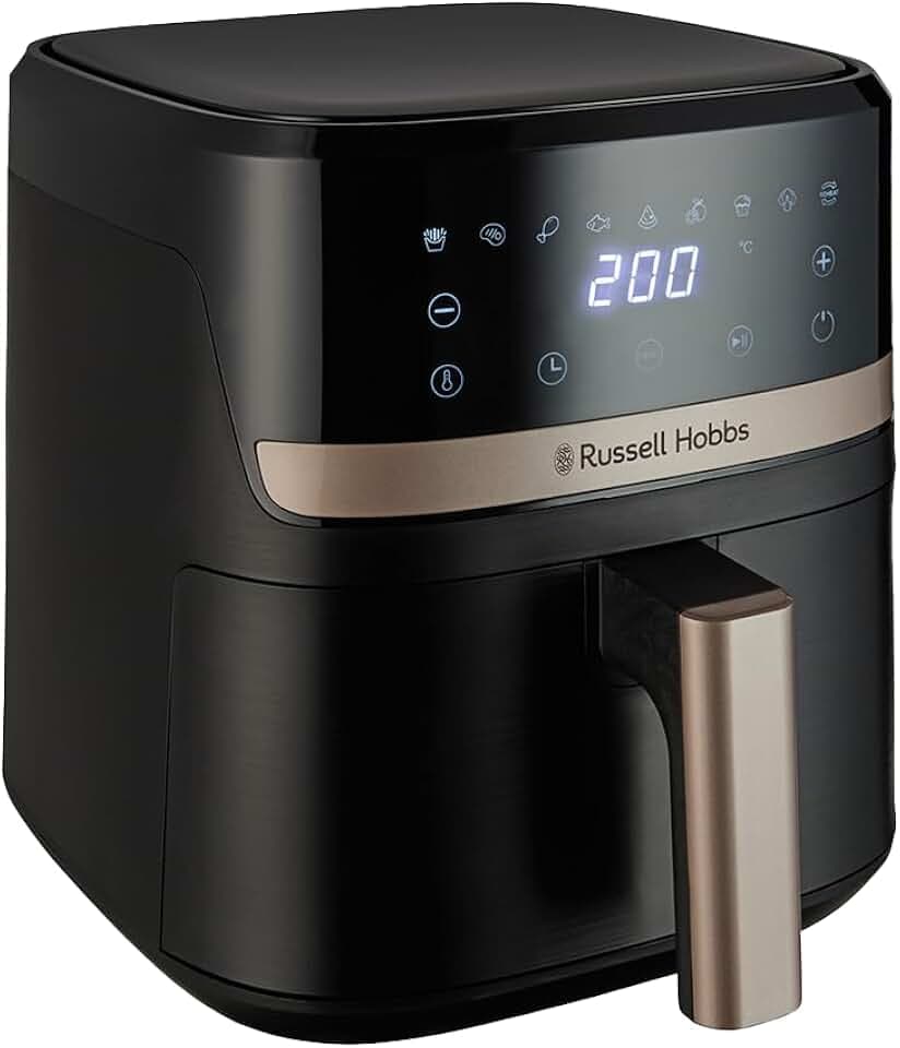 Russell Hobbs Air Fryer Rapid Air 4,3L (Ultra compact, Silencieux) Friteuse sans huile (Cuit, gril, rôtit et plus, économe, tactile, rapide, arrêt auto, pièces antiadhésives, lave-vaisselle) 27610-56 GreenCircle Certified: Certified Energy Savings