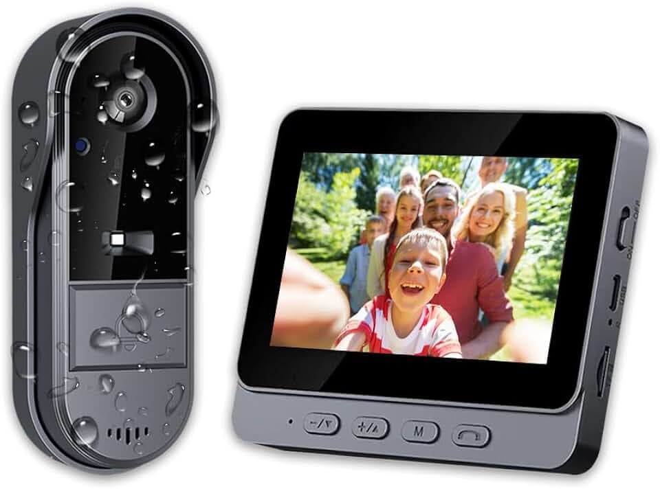 TKMARS Sonnette sans Fil avec Caméra 1080P Étanche IP67, Visiophone Vidéo Extérieur avec Écran 4.3", Angle de Vision 170°, Vision Nocturne, Interphone Vidéo pour Maison, sans WiFi et APP