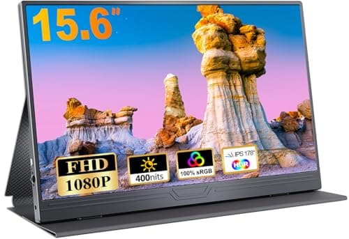 CUIUIC Ecran Portable, 15,6 Pouces Moniteur Portable IPS 100% SRGB | Écran Ordinateur 1080P FHD, Ecran Portatif USB C/Mini HDMI, Ll ne pèse que 0,78 kg, Compatible avec Plusieurs Appareils