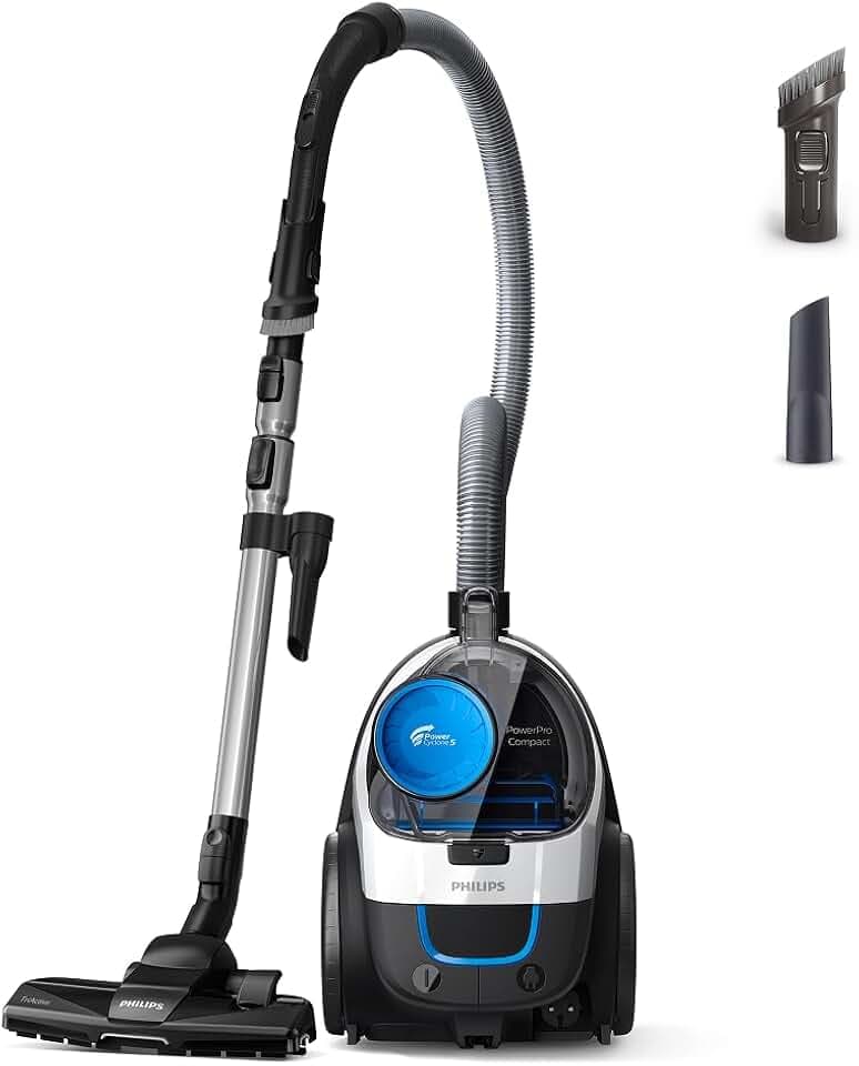 Philips PowerPro Compact Série 3000 Aspirateur sans Sac - 900 W Avec Filtre HEPA et Brosse TriActive (FC9332/09)