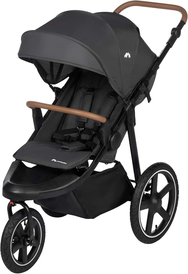 Bebeconfort Cloudy, Poussette Tout Terrain, 0 à 4 ans (22 kg max.), Poussette Canne Bébé Inclinable, Pliage Rapide, Poussette 3 Roues, Guidon Réglable, Panier de Rangement Spacieux, Mineral Graphite