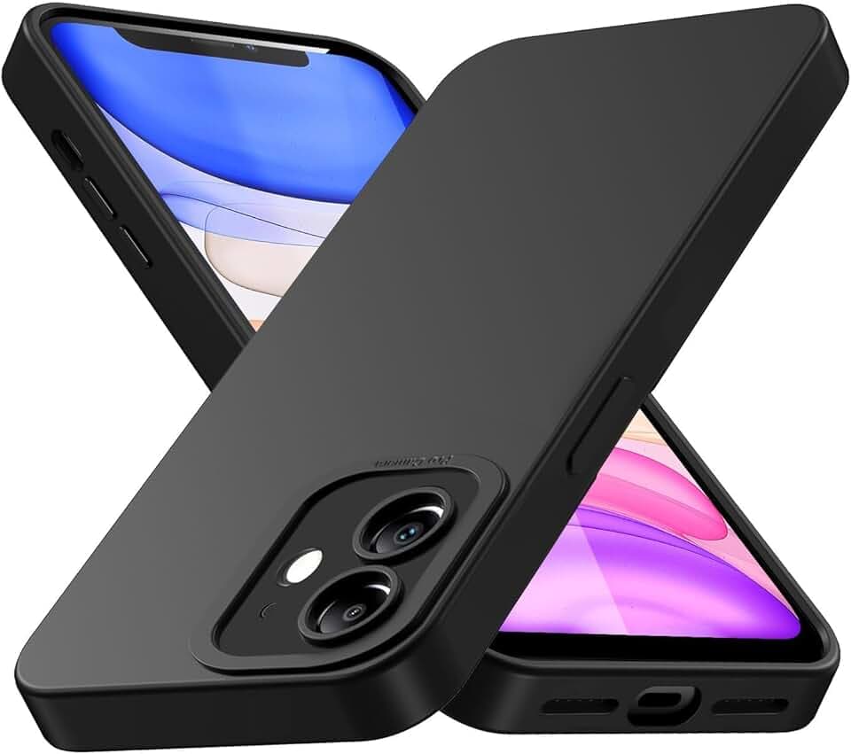 Tenphone Coque pour iPhone 11 (6,1"), Étui de Protection Antichoc en TPU Souple avec Protection Caméra - Noir