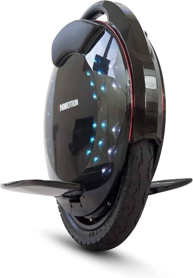 Inmotion Gyroroue Electrique V8F, Adulte, Noir, Moteur 1000W, Autonomie jusqu'à 50km, Vitesse bridée 25km/h, Pneu Gonflable 16", Noire