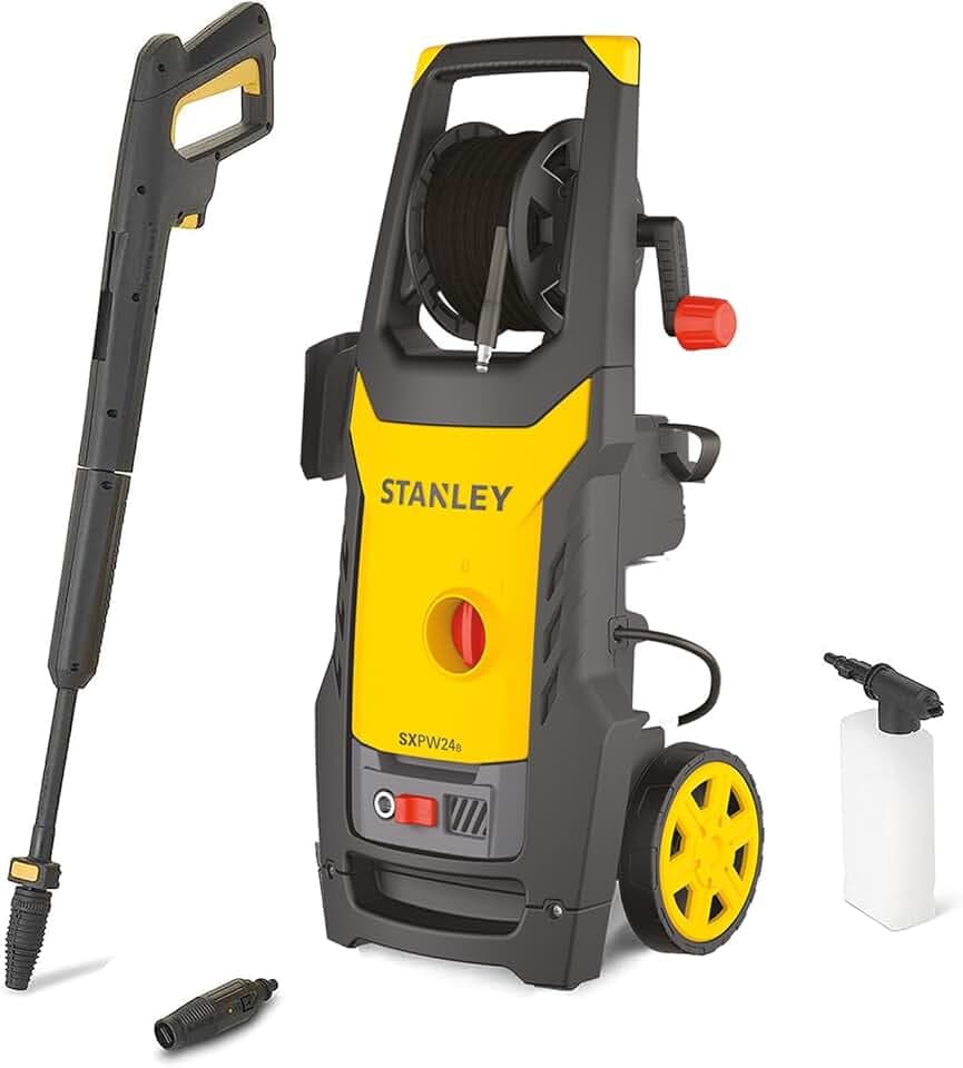 Stanley SXPW24B Nettoyeur Haute Pression à Eau Froide pour Surfaces Domestiques Extérieures et Autos, (2400 W, 170 Bar, 500 l/h)