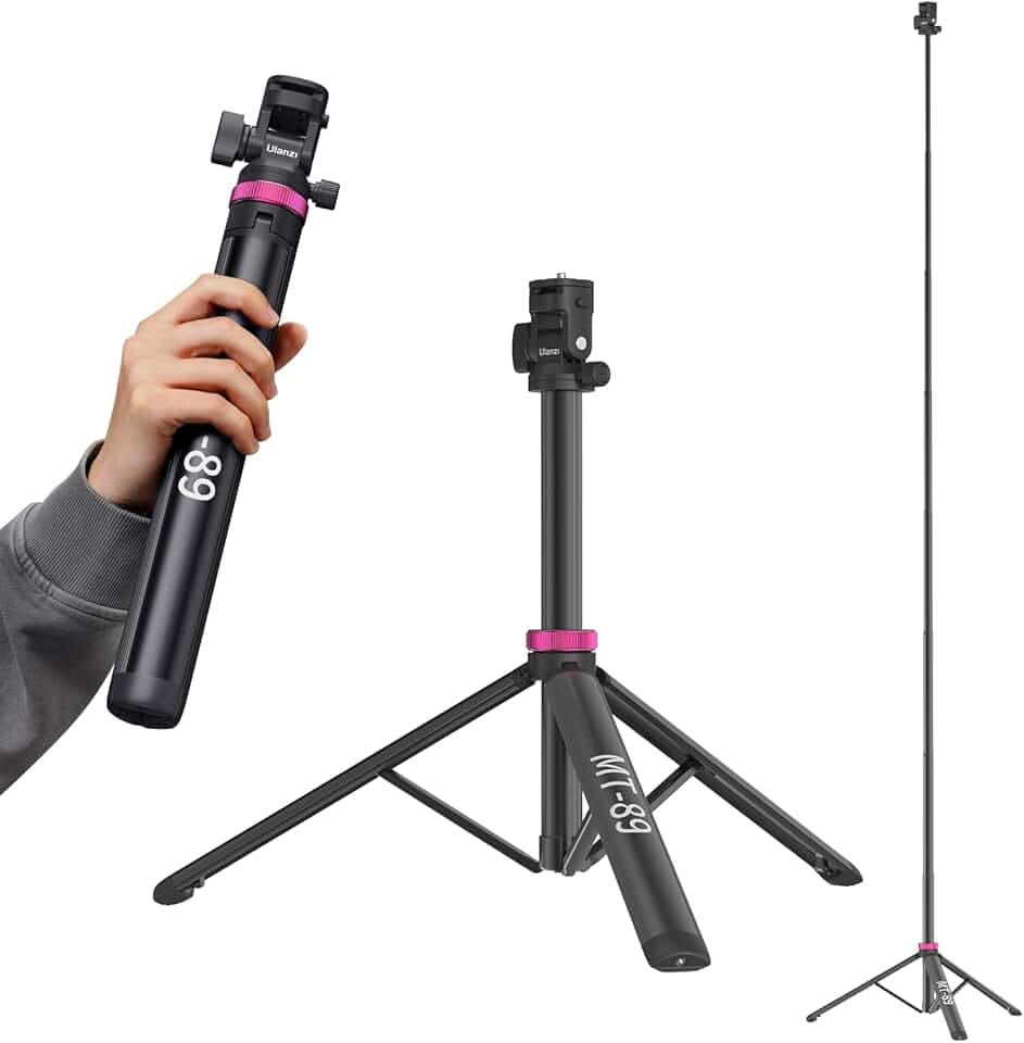 ULANZI MT-89 Trépied de Lampe en Aluminium, 208cm trépied Extensible Portable, Support pour Appareil Photo et éclairage, pour Studio Photographie Extérieure Lumière Anneau Flash Boîte à lumière Certifié ClimatePartner