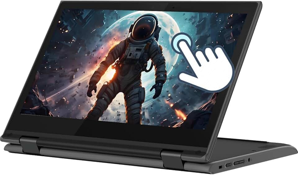 Lenovo Chromebook 300e Ordinateur portable tactile 2 en 1 11,6" (1366 x 768), Intel Celeron N4020, 4 Go de RAM, SSD 32 Go, clavier japonais, Chrome OS (reconditionné)