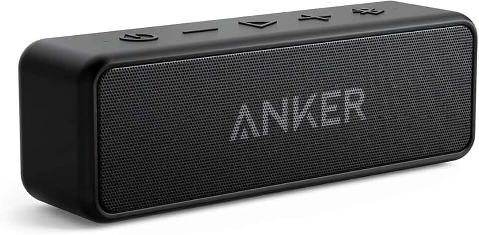 Soundcore Anker 2 Enceinte Bluetooth, Enceinte Bluetooth Puissante sans Fil avec Basses Puissantes, Autonomie de 24 Heures, Porté de 20 m, Etanche Waterproof IPX7 et Microphone Intégré Certifié ClimatePartner