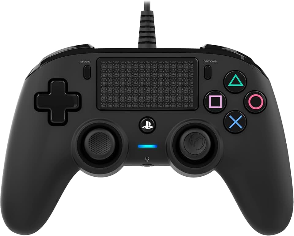 NACON Manette filaire compacte pour Playstation 4 - Accessoires de jeux vidéo (Manette de jeu, PlayStation 4, Analogique/Numérique, Share, Avec fil, Noir)