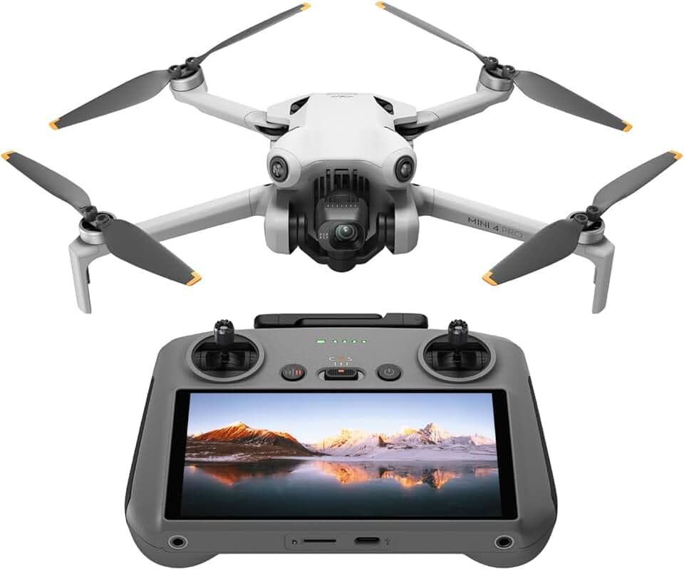 DJI Mini 4 Pro (DJI RC 2), Mini Drone Pliable avec Caméra 4K pour Adultes, Moins de 0,549 lb/249 g, Temps de Vol 34 min, Transmission Vidéo 20 km, Détection Omnidirectionnelle, C0