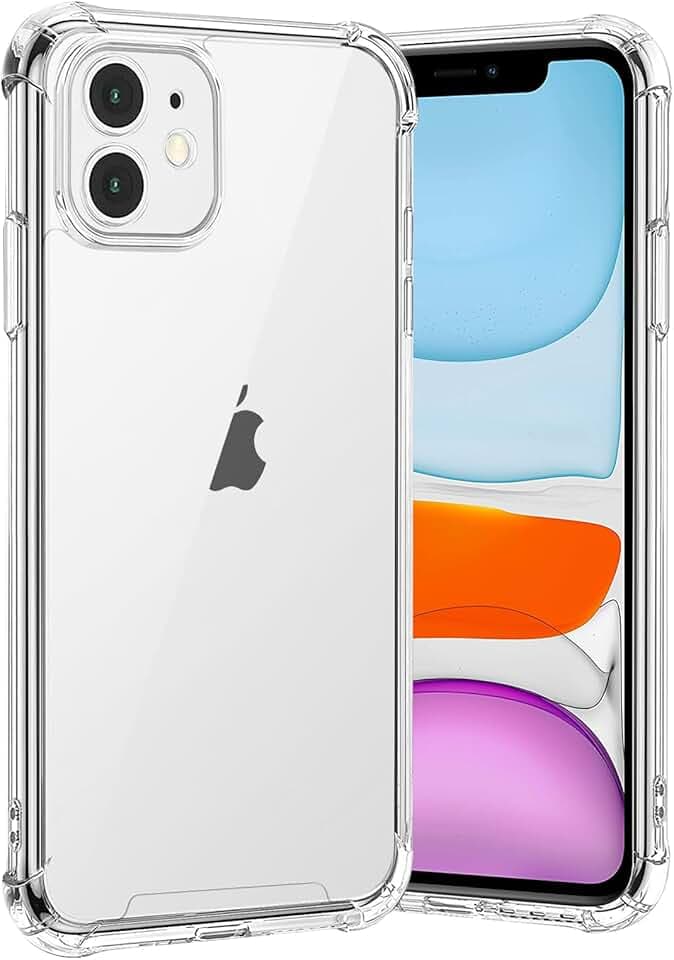 gueche Coque pour iPhone 11, Transparente Silicone TPU Bumper Housse Phone Case Cover, Anti-Jaunissement & Anti-Rayures, Dos Rigide Transparent - HD Clair Étui de Protection Antichoc