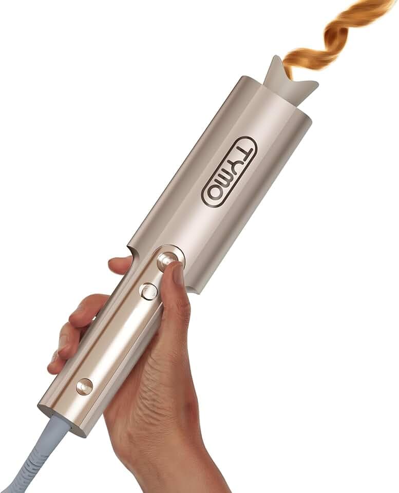 Boucleur a Cheveux Fer a Boucler Automatique - TYMO Curlpro Plus Fer à Friser Automatique Grandes Boucles 25 mm Beach Waves Bigoudi pour Cheveux Longs Anti-Brûlure Hair Curler Chauffage Rapide Or