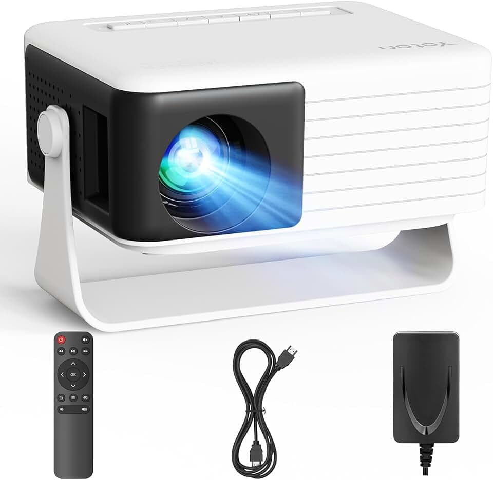 Yoton Mini Projecteur, 2026 amélioré, 1080P Full HD, 15000 lumens, Zoom à 50%, Auto Keystone, Videoprojecteur Portable Compatible avec HDMI, USB, iOS et Android- Noir