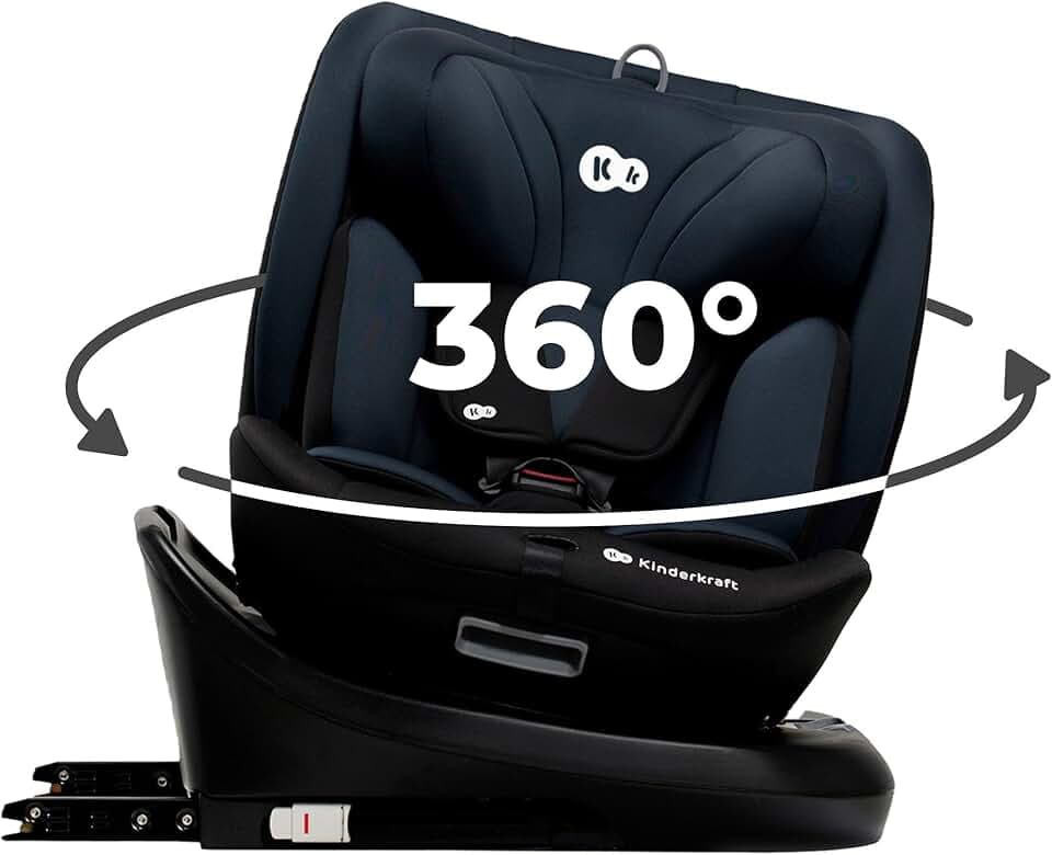 Kinderkraft I-GROW Siège auto bébé, I-SIZE 40-150 cm, 0 à 36 kg évolutif, dès la naissance et jusqu'à 12 ans environ, Groupe 0/1/2/3, Isofix, 360°, RWF, FWF, Protections latérales, Noir graphite