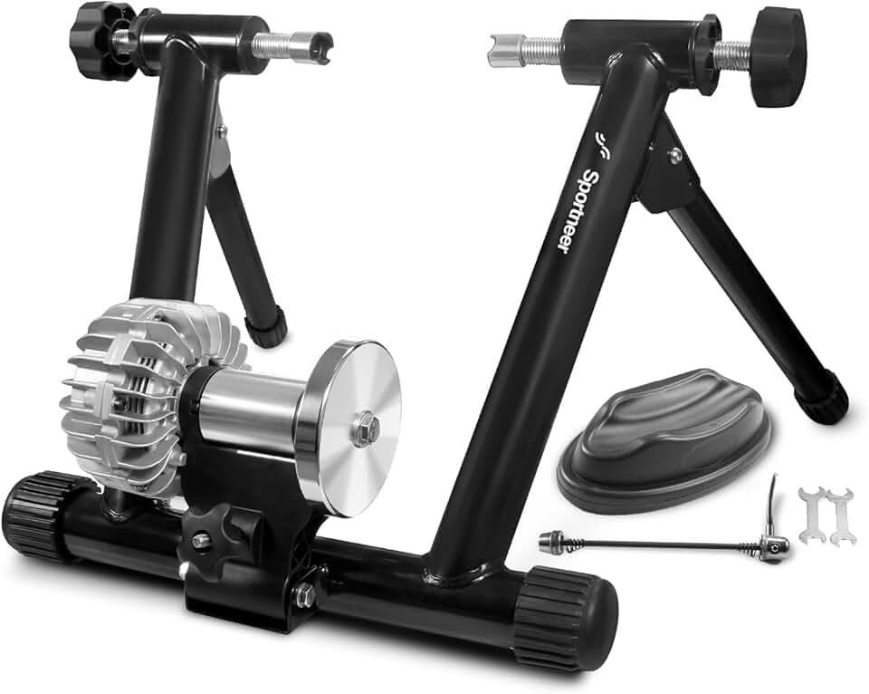 Sportneer Rollentrainer Fahrrad Fluid Bike Trainer Ständer, Indoor Fahrrad Training Stand Schwarz