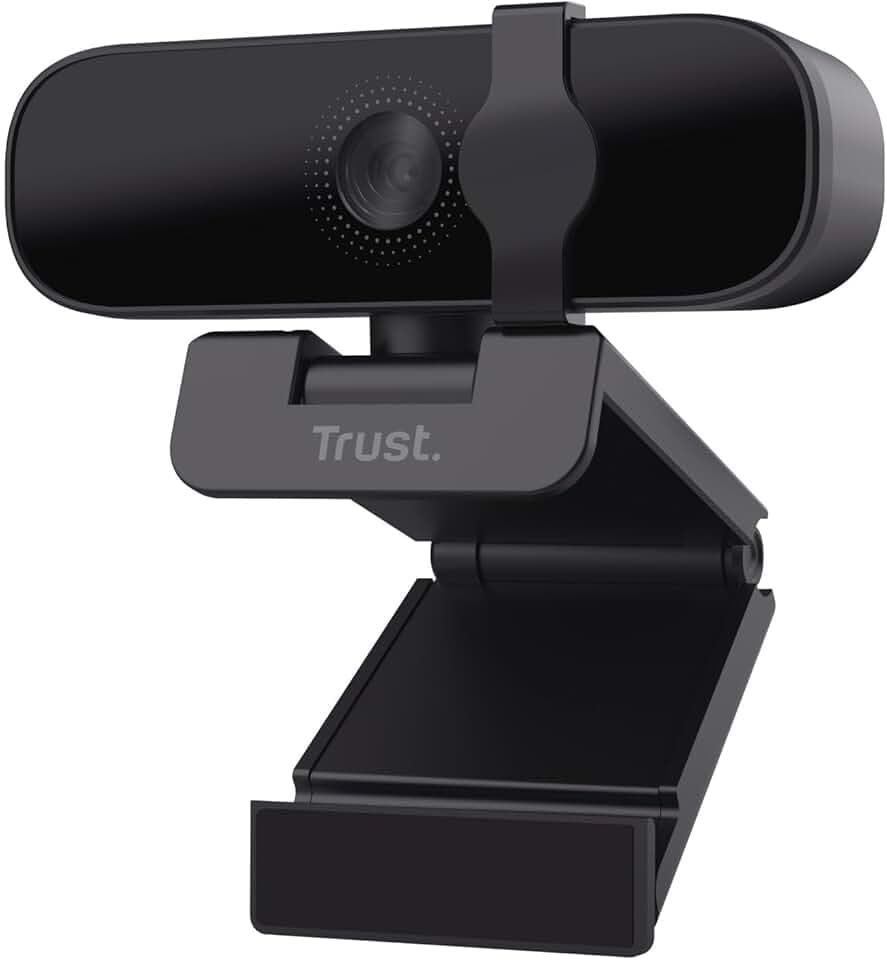 Trust Oran Webcam 1080p avec Micro et Filtre de Confidentialité, Webcam USB Mise au Point Fixe 30 FPS, 85% Plastique Recyclé, Web Camera pour Ordinateur Portable Mac Windows Zoom Teams