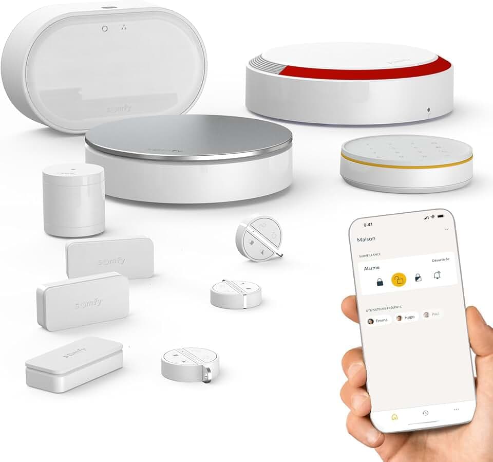 Somfy 1875255 - Home Alarm Advanced Plus, Alarme Maison connectée avec détection Avant Intrusion, Compatible avec Alexa, Google et Tahoma, Télésurveillance en Option sans Engagement, Made in France