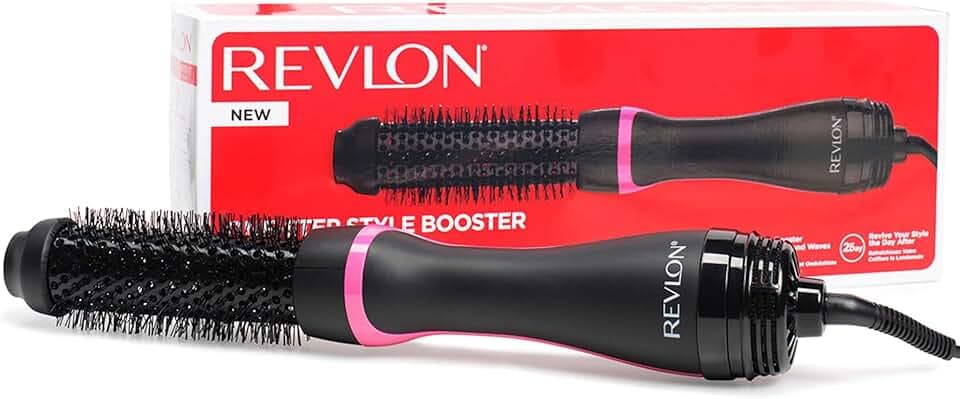 Revlon One-Step Style Booster - Brosse séchante et coiffante ronde, Brosse ronde- 38 mm (Poils thermiques, tête avec revêtement céramique, TECHNOLOGIES IONIQUE ET CÉRAMIQUE), RVDR5292UKE