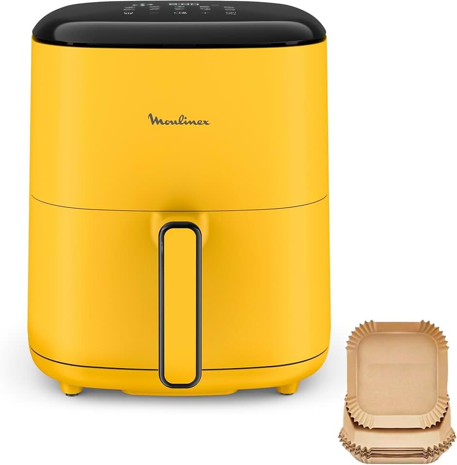 Moulinex Easy Fry POP JAUNE 5L, air fryer, Jusqu'à 6 personnes, 10 Programmes intuitifs, Ecran tactile digital, Gain de temps et d'énergie, EZ2452F0