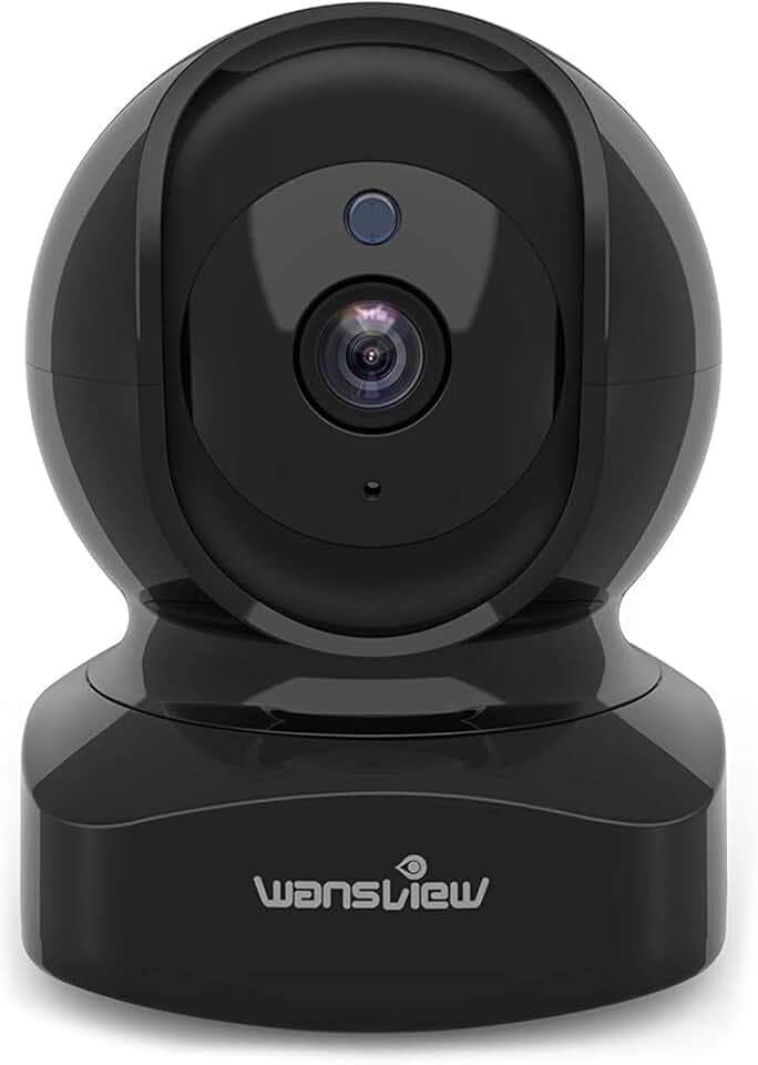 wansview Caméra de Surveillance Wi-FI, 2K Caméra IP Intérieur FHD avec Alerte instantanée, Audio Bidirectionnel et Vision Nocturne pour Surveillance de Animal de Compagnie/Bébé - Q5 Noire