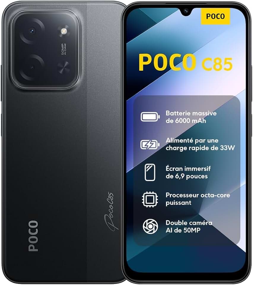 XIAOMI POCO C85 Smartphone 6+128GB, 6.9" 120Hz 8mm Design Display, MediaTek Helio G81-Ultra Octa-Core, 50MP Dual AI Camera, 6000mAh, 2 Year Warranty, Purple, Charger Not Included