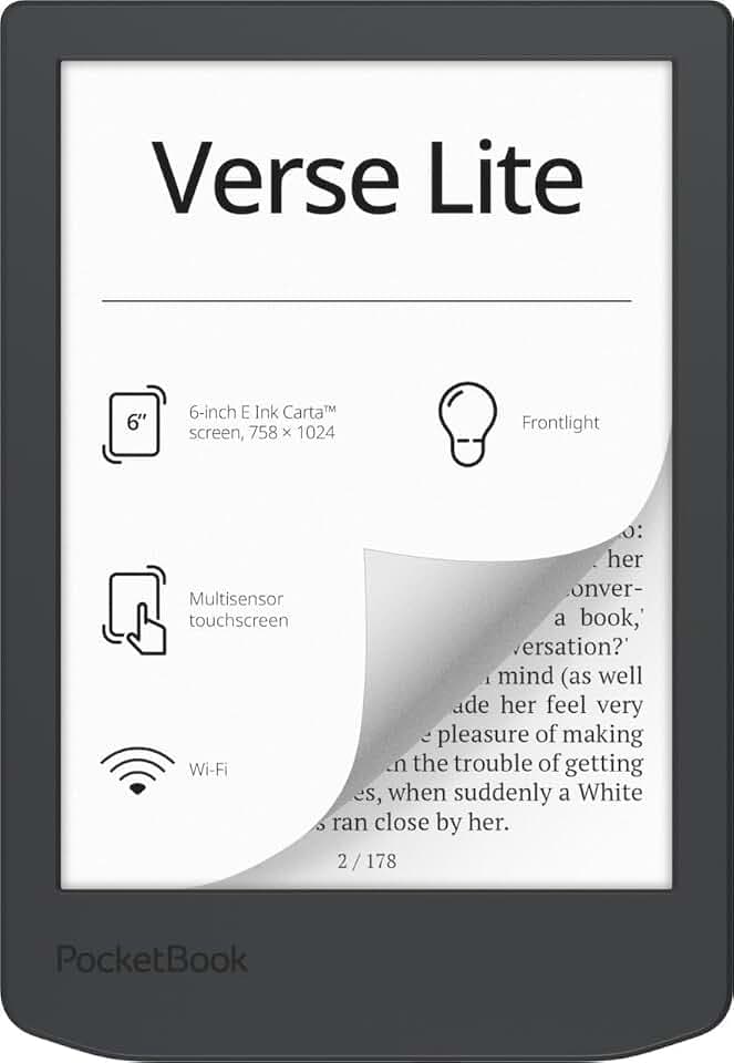 PocketBook Ebook Verse Lite 6" E Ink Carta 8GB Gris Táctil WiFi USB-C