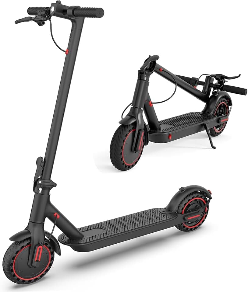 Trottinette électrique Pliable pour Adultes, 8.5"/10" pneus, 4 amortisseurs, portée maximale 30-45 kilomètres, contrôlable par Application