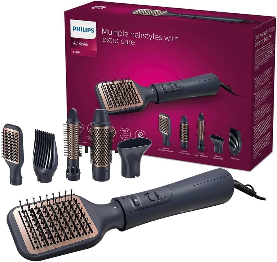 Philips série 5000 - Brosse soufflante avec 5 accessoires de stylisation (modèle BHA530/00)