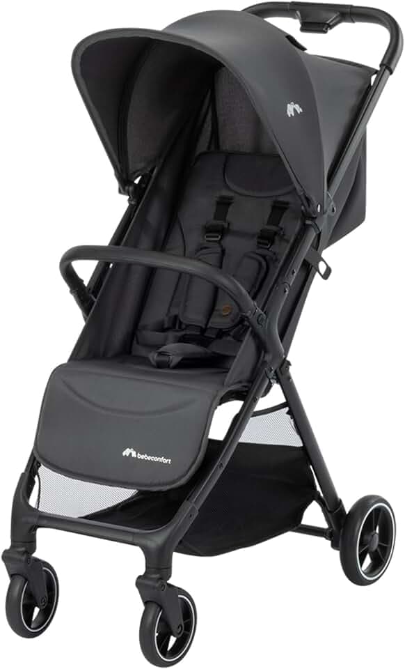 Bebeconfort Azur, Poussette Canne Compacte, 0-3 ans (15 kg), Poussette Bébé Légère, Pliage Automatique à Une Main, Inclinaison Jusqu'en Position Allongée, Panier Spacieux, Mineral Graphite