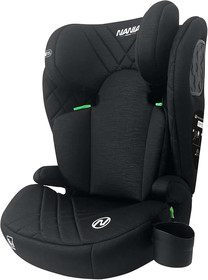 NANIA Sienna, Siège auto enfant, I-size 100-150 cm, Groupe 2/3, environ 4-12 ans, Rehausseur siège auto pour enfant, avec Protection Latérale, Appui-tête Réglable, Porte gobelet